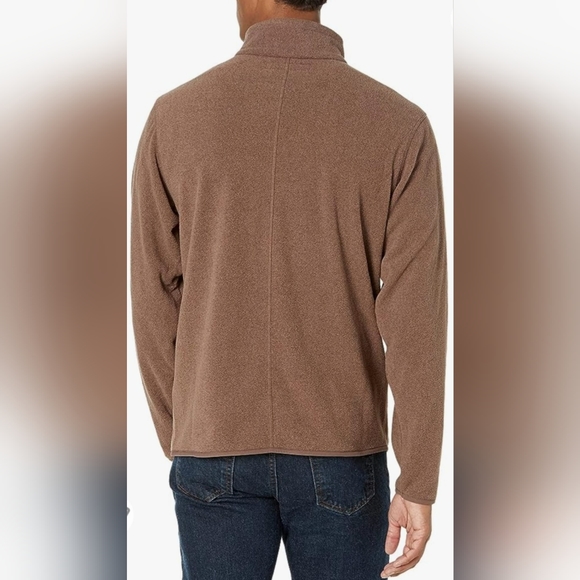 Amazon Essentials Men's Polar Fleece Knit Jacket Full Zip Biege Heather Large - Picture 8 of 15